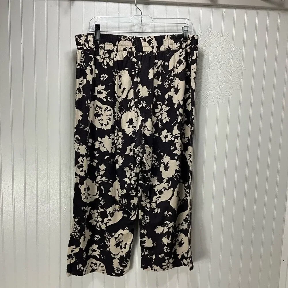 HESTER & ORCHARD Linen Blend Wide Leg Crop Pants - Picture 3 of 5